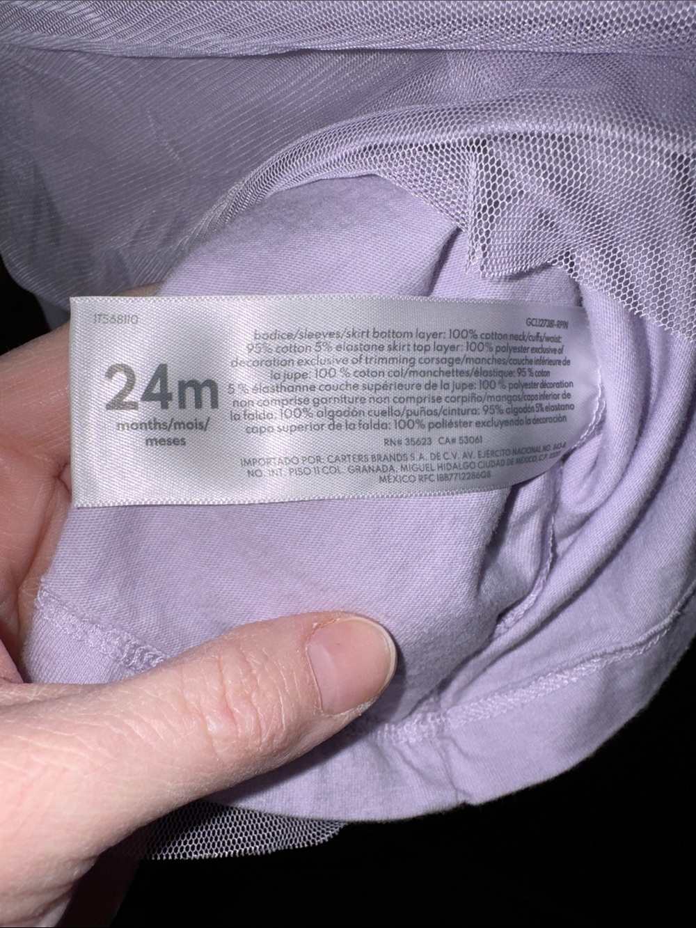 Carter’s Baby Girl Bow Sweatshirt Dress - Picture 3 of 6